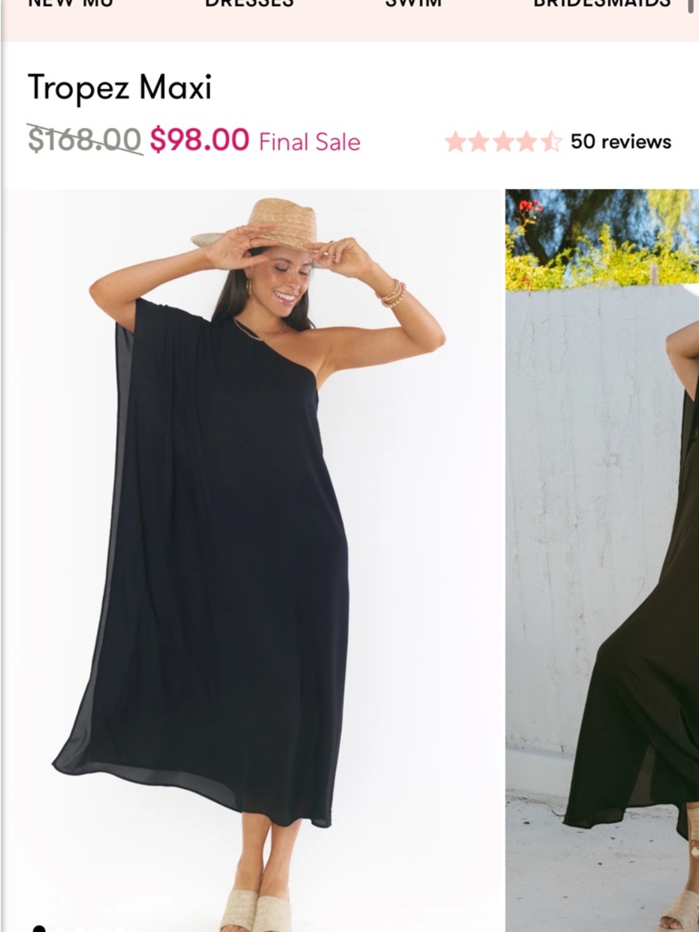 Show Me Your MuMu Tropez Maxi One-Shoulder Black Maxi Dress